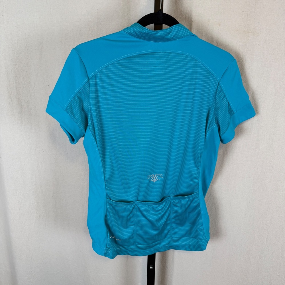 Pearl Izumi Select Women Cycling Jersey LG Turquoise Blue Short Sleeve Full Zip - Picture 2 of 4